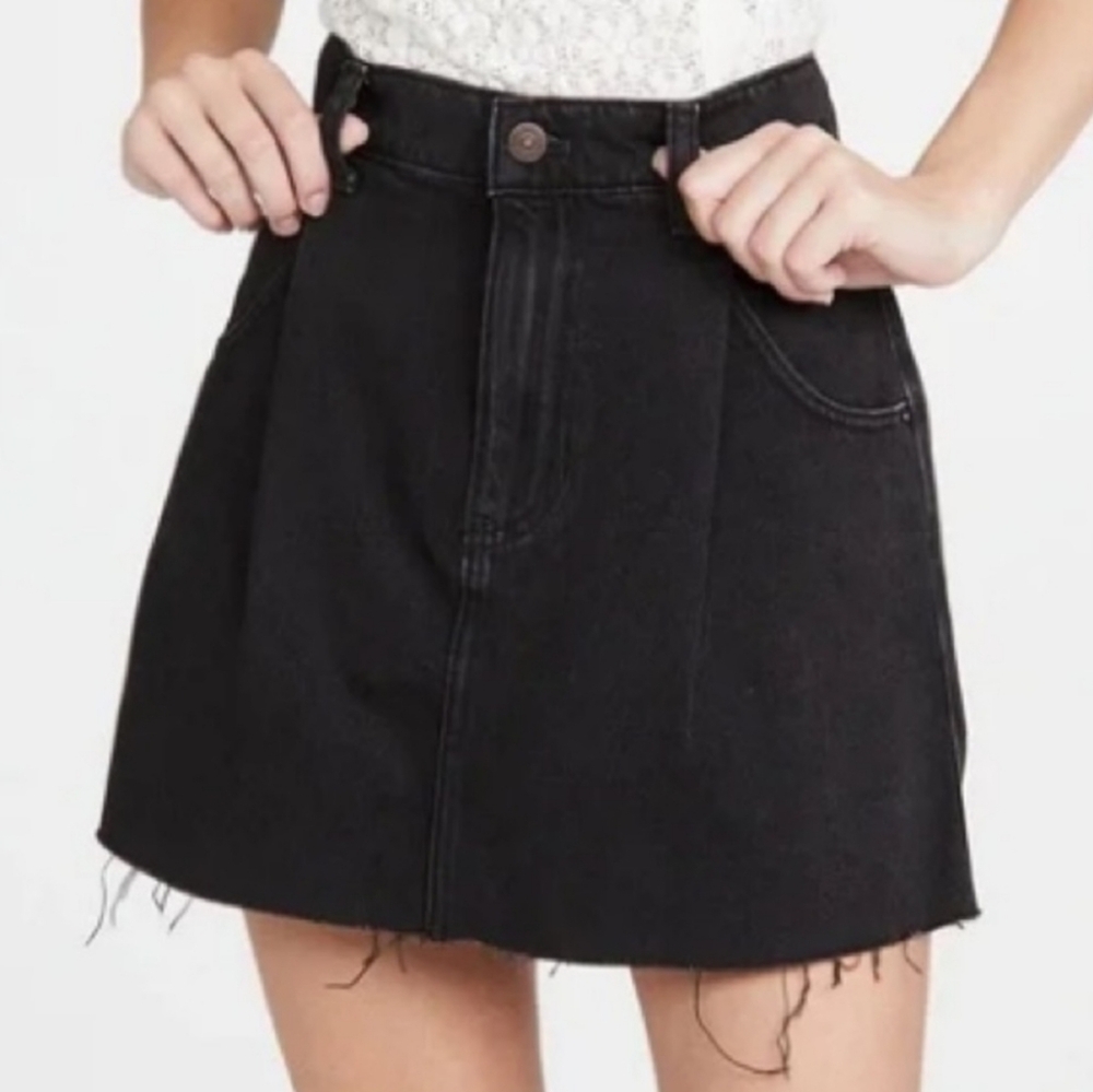 Free People Cosmico Flirt Black Denim Mini Skirt Size 24